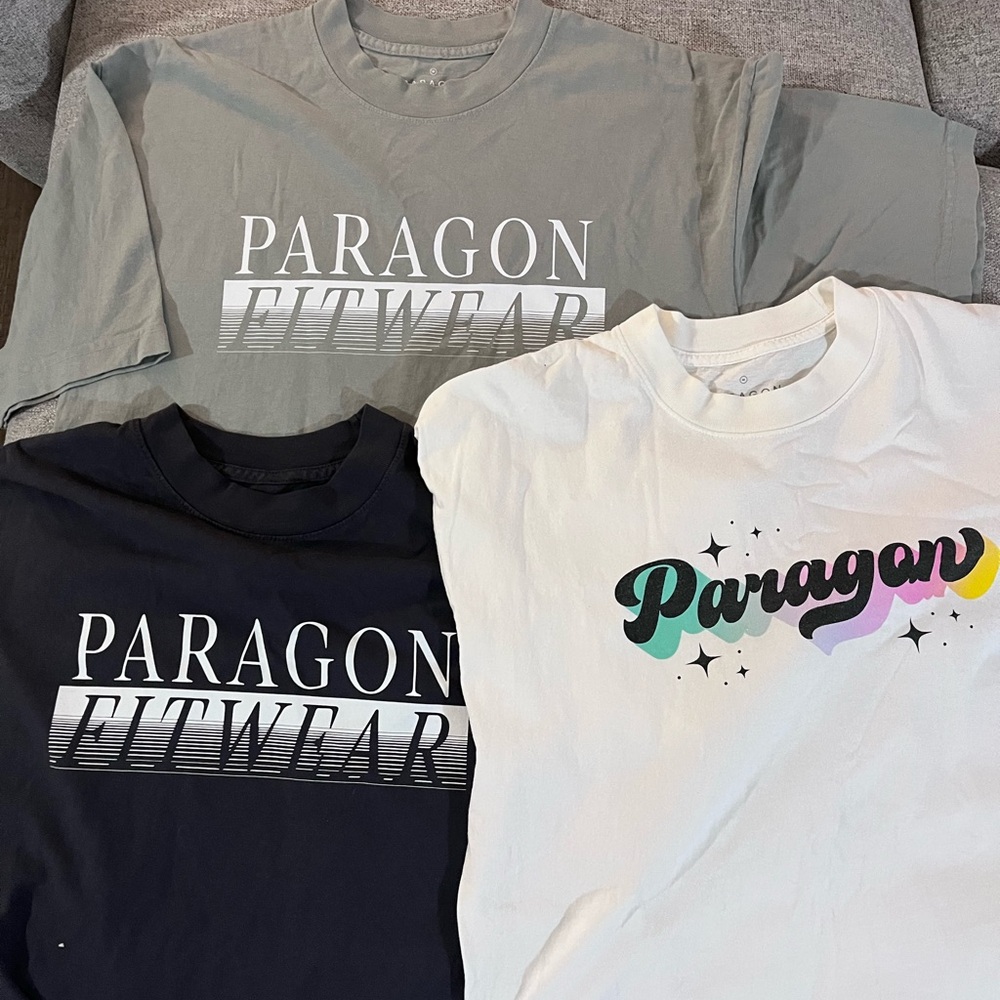 PARAGON Trio Graphic Tees - White, Black, Sage